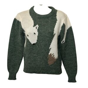 Vintage BangBang Hong Kong Novelty Wool‎ Sweater Fox Ermie Stole Womens S